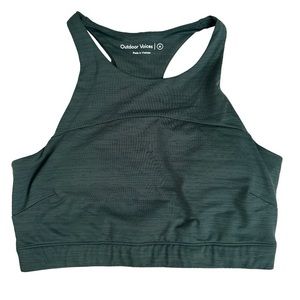 Outdoor Voices Green Mark High Neck Sports Bra